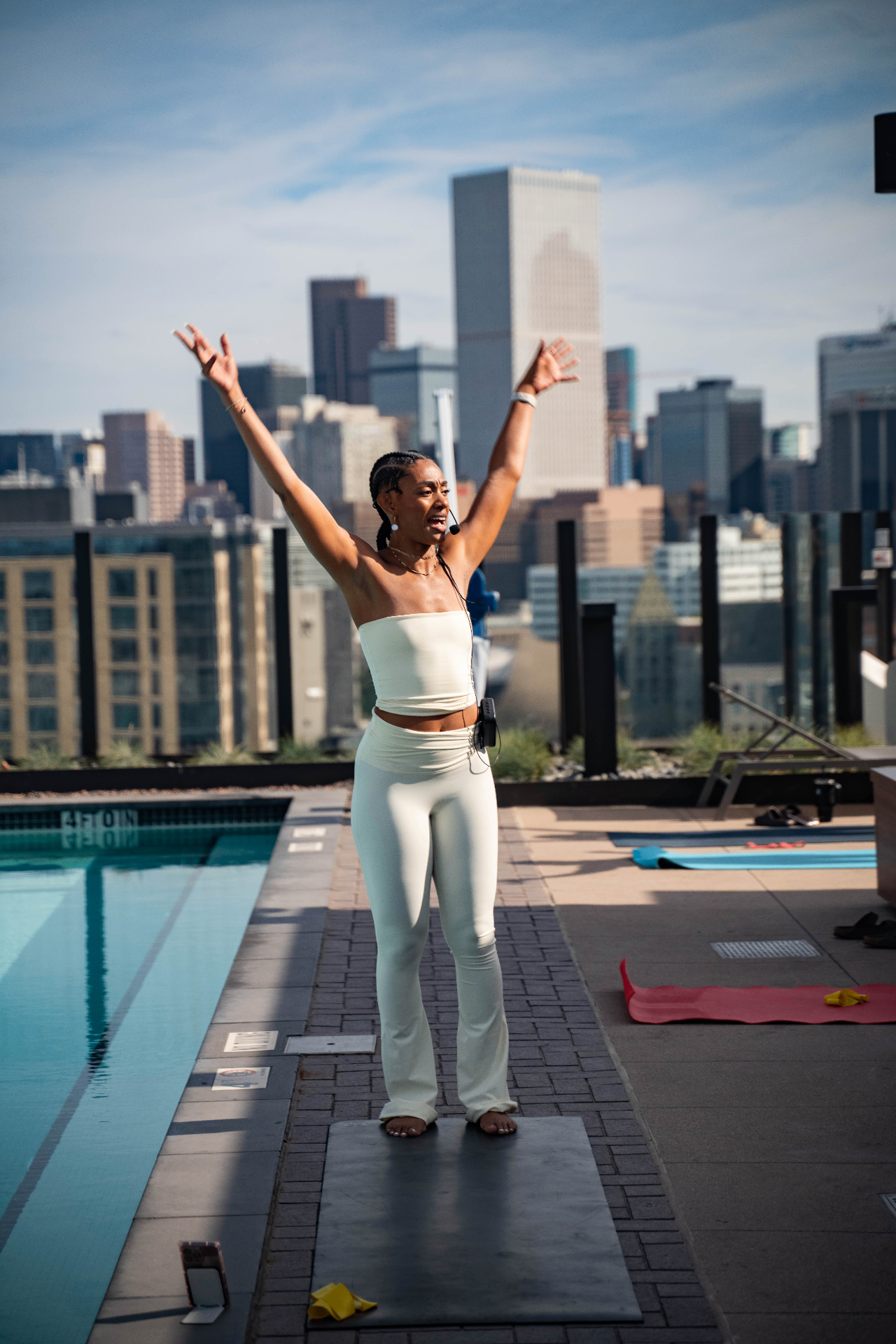 Joyful post-workout community celebration